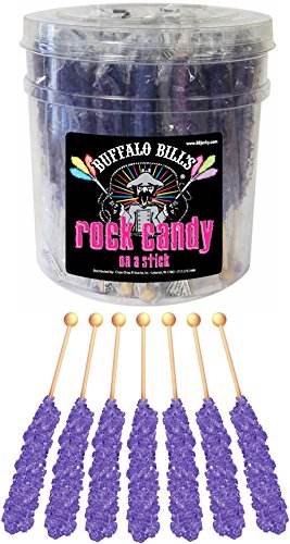 Buffalo Bills Grape (Purple) Rock Candy On A Stick (36-Ct Tub Purple Rock Candy Crystal Sticks) #TOP2