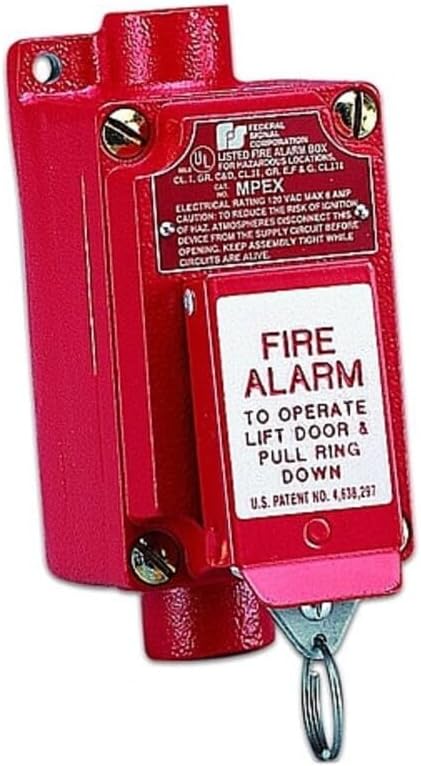 MPEX Explosion-Proof Fire Alarm Pull Station, 120 VAC, Red