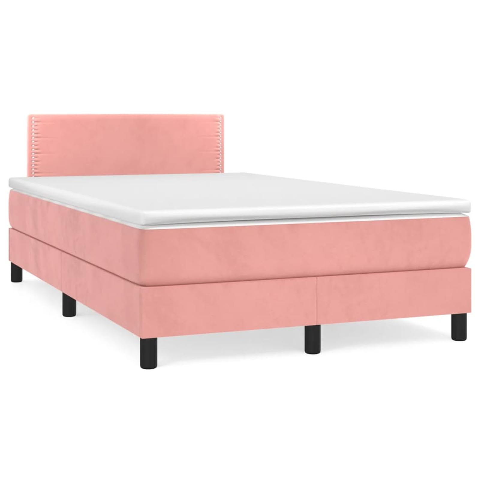 ATOMSTACK MAKER Letto a molle, rosa, 120 x 190 cm, con testiera regolabile in altezza, materasso a molle insacchettate e morbido rivestimento in velluto, ideale per chi dorme sulla schiena e sulla