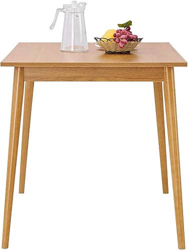 Miniatura 6 de Panana Mesa de comedor moderna de 47 pulgadas, mesa de cocina con patas de madera maciza, acabado de roble, mesa de comedor para el hogar, muebles