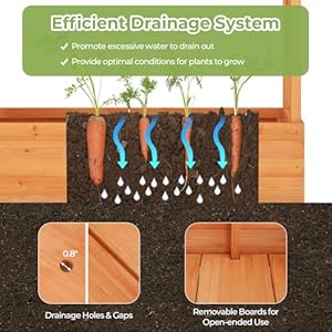 HAPPYGRILL Raised Garden Bed with Trellis, Freestanding Wood Planter Box w/Hanging Roof & 8 Drainage Holes for Vine, Climbing Plants, Flowers, Outdoor Planter with Trellis for Garden, Patio, Yard HAPPYGRILL Raised Garden Bed with Trellis Freestanding Wood Planter Box wHanging Roof 8 Drainage Holes for Vine Climbing Plants Flowers Outdoor Planter with Trellis for Garden Patio Yard