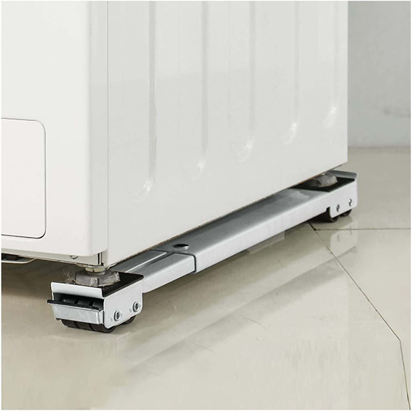 Soporte móvil ajustable para lavadora con ruedas, plataforma telescópica para muebles, base antideslizante con freno, estante extraíble para lavadora, ajuste universal