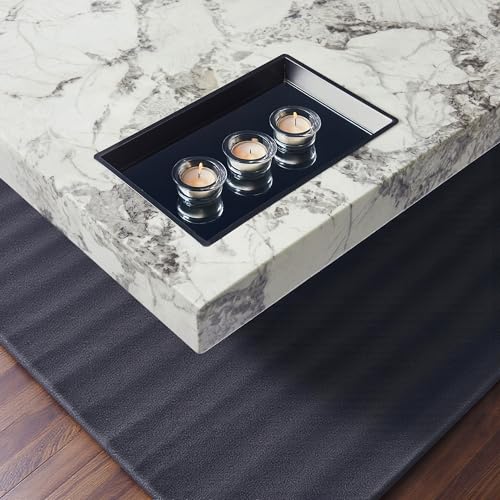 Image of The Attic Imperial Marble Artisan Coffee Table with Built-in Display Tray - Luxury Modern Living Room Centerpiece