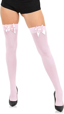 Opaque Thigh High Bow Stockings for Women Thigh Highs Stockings with Bows Over The Knee Socks