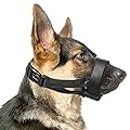 HEELE Dog Muzzle with Head Strap and Adjustable Loop and Soft Neoprene Padding, No More Chafing, Muzzle for Large dogs to Prevent Barking Biting and Chewing, Dog Muzzles for Training, Black, L