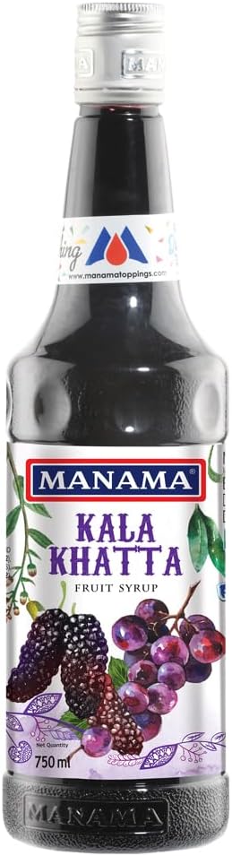Manama Kala Khatta Syrup | Mixer for Mocktails, Cocktails, Drinks, Juices, Beverages | Non Alcoholic Mix 750ML Bottle