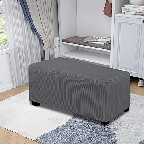 image for Easy-Going Stretch Ottoman Cover Folding Storage Stool Furniture Prote