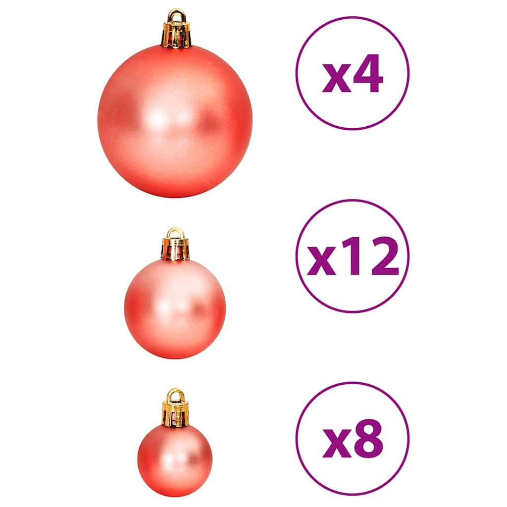 Weihnachtskugeln 100 STK Rosa und Rose Polystyrol Kugeln 3 4 6 cm matt glitzernd glänzend hohl Christbaumschmuck für Tannenbaum Zweig Dekor Advent Wohnzimmer Festtag