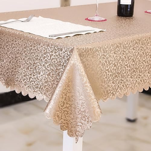 Nappe de table rectangulaire épaisse marron, textile premium résistant à l'usure - 2