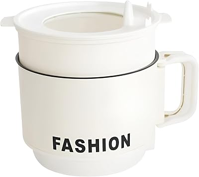 mocoly Mini Electric Pot, Foldable, Multifunctional, For Instant Noodles, 110V/220V Compatible, Non-Stick Inner Kettle, Grilling & Shabu Shabu, Compact for 1 People, Office, Dorm, Home, Capacity Less