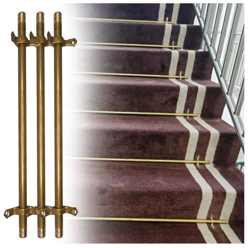 Varillas de latón para alfombras en escaleras clásicas y pasillos de diseño tradicional