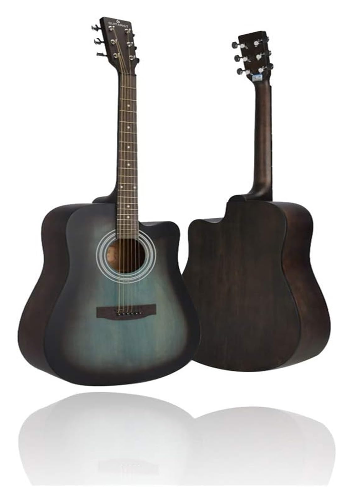 Chitarra acustica classica chitarra acustica 104 pollici Full Size Intero legno 6 corde in acciaio Dreadnought Cutaway Chitarra per principianti Kit strumenti a corda regalo (A)