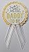 Twinkle Little Star Baby Shower Pin Set - Gold Glitter & White Satin Ribbons for Mommy and Daddy-to-Be