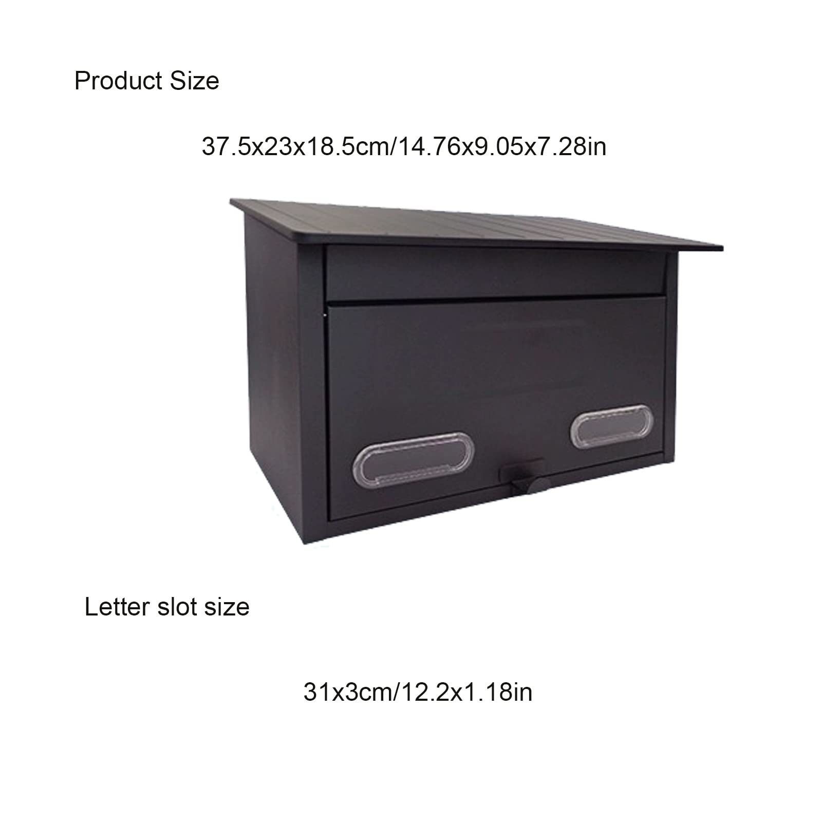 Briefkästen zur Wandmontage, kleiner Briefkasten für die Außenvilla, großes Fassungsvermögen, abschließbare Briefkästen zur Wandmontage, Briefkasten für das Haus, 14,7 x 9 x 7,2 Zoll (Farbe: