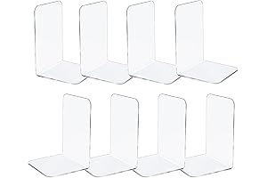 8 Pcs Plastic Bookends for Shelves