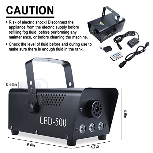 Patioer Fog Machine, Smoke Machine 13 Colorful Led Lights Effect, 500W And 2000Cfm Fog With Wired And Wireless Remote Controls, For Halloween, Wedding, Dj Performance, Stage Show #TOP2