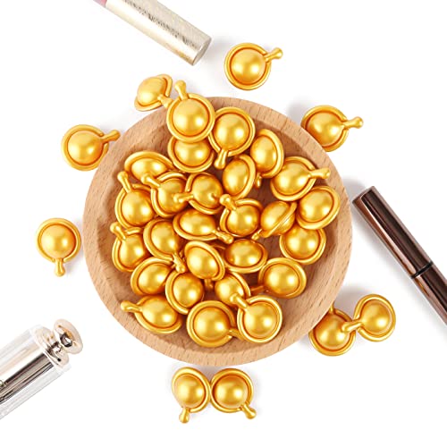 Keratin Hair Treatment Oils - Hair Serum Vitamin B5 & Argan Oil for Frizzy and Damaged Hair Of All Types, Deep Conditioning Repair for Women and Men, 50 Gold Capsules