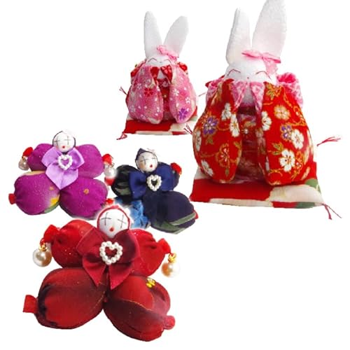 ピエロのブローチとお守りうさぎ[おまもり 手作り ウサギ インテリア アクセサリー]