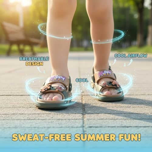Image of GLJ Kids Comfort Clogs Sandals for Boy and Girl, 1 to 14 Years, Two-Strap Design, Easy to Wear Slip On, Dust and Waterproof, 1100