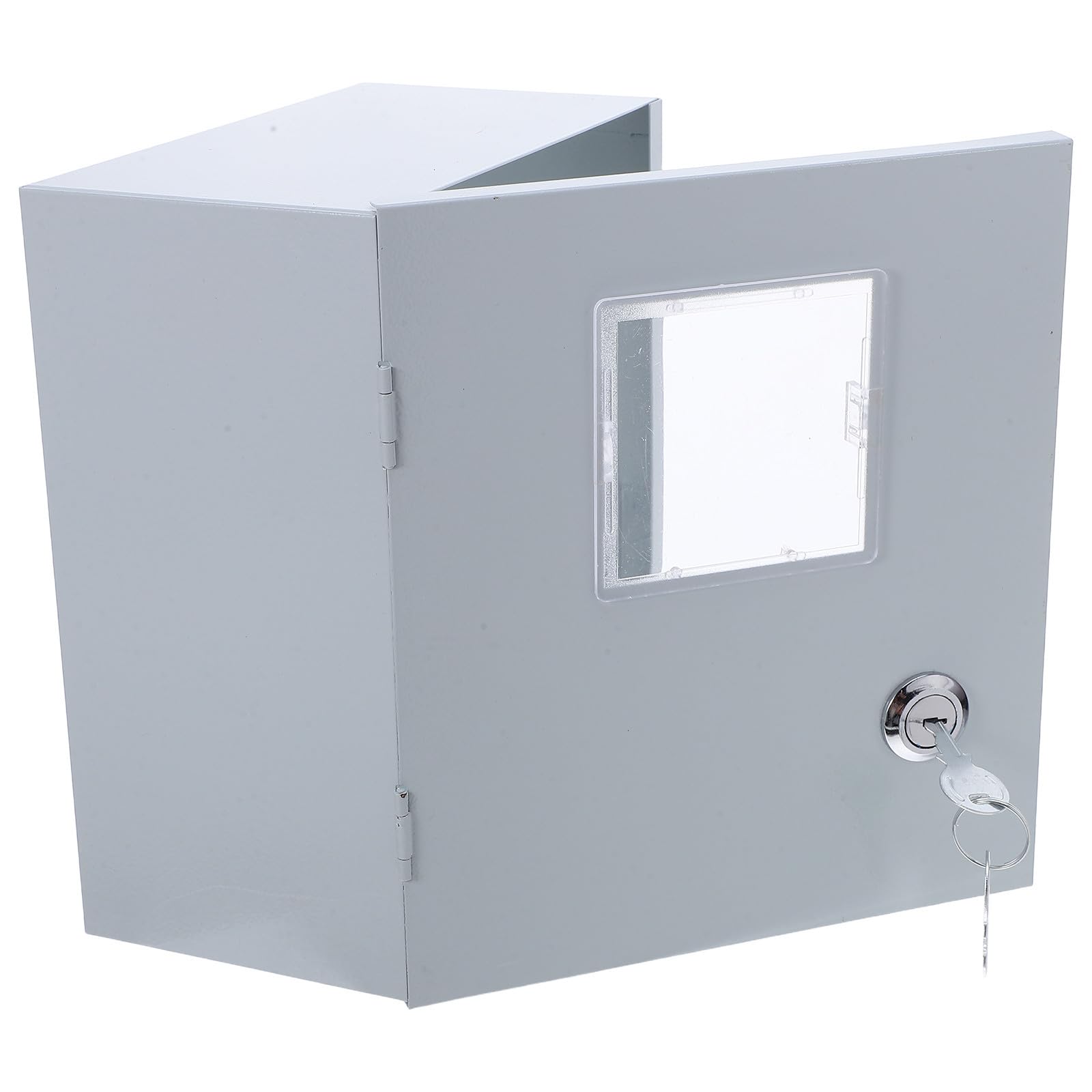 Caja Contador Electrico de Hierro Blanco, Montaje Superficial, sin Fondo