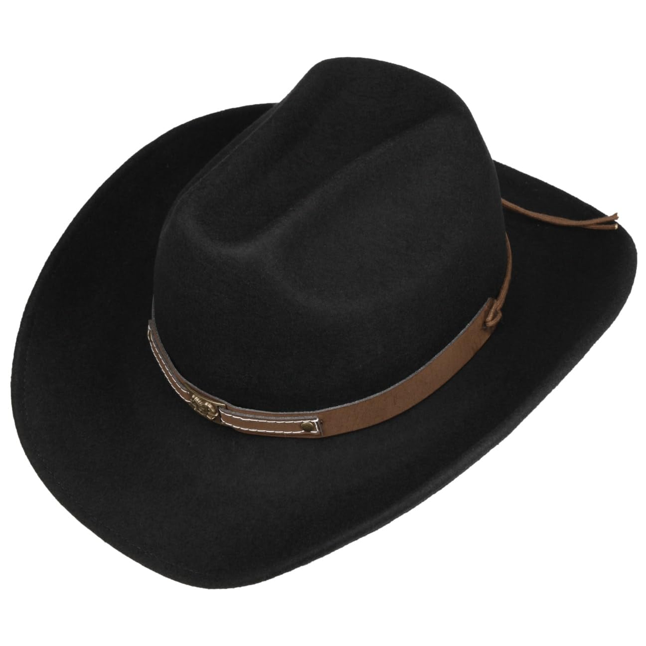 Lipodo Horses Chapeau Cowboy en Feutre Fabrique en Italie Homme Automne Hiver