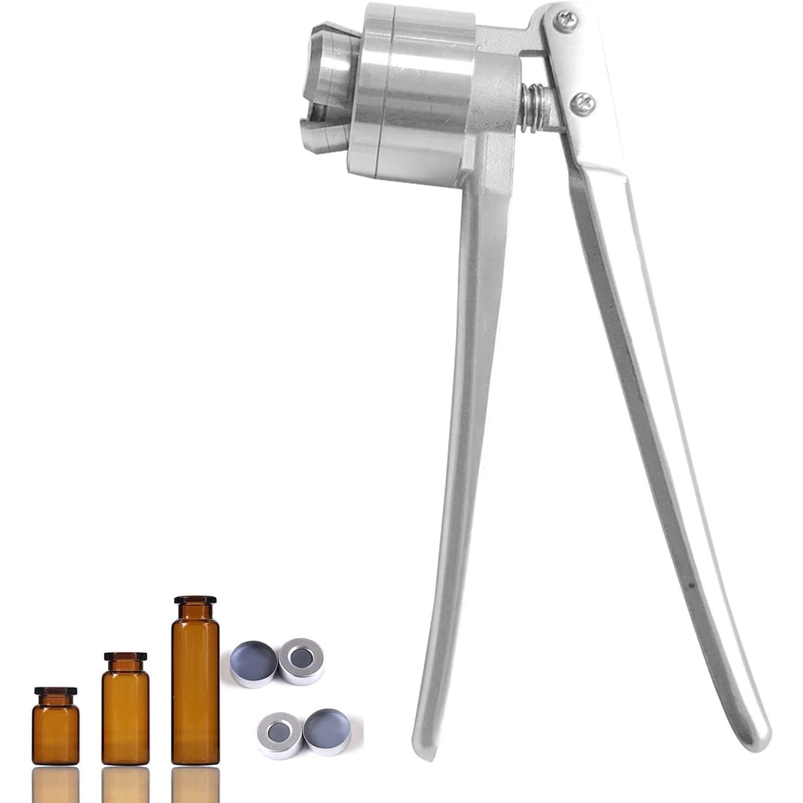 Vial Capper, 13mm/15mm/20mm Aluminum Plastic/All Aluminum Hand Sealing Machine, Stainless Steel Bottle Cap Crimping Tool, Anti-Skid Hand Held Capping