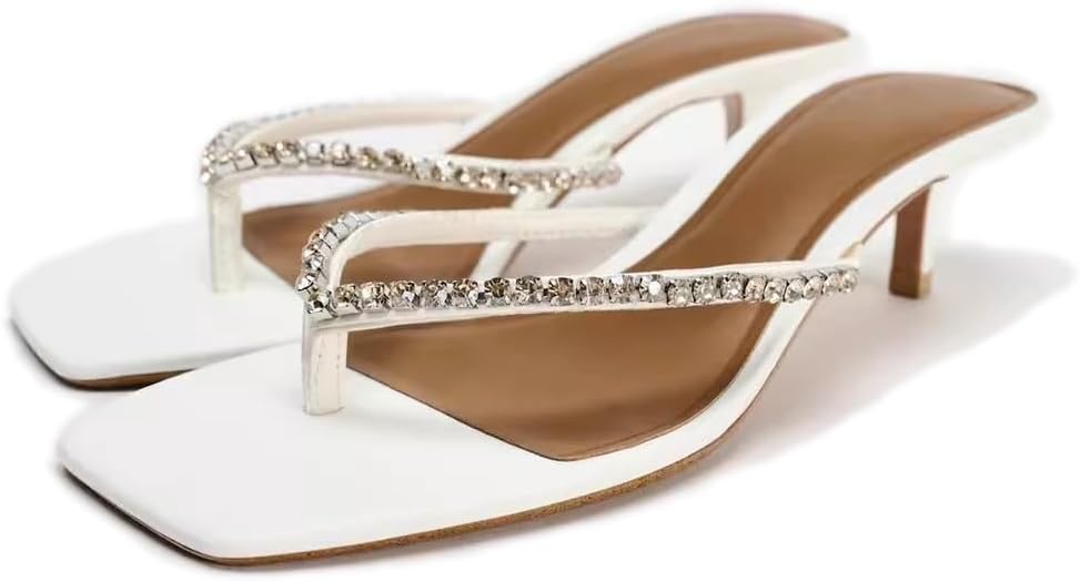 Rhinestone Kitten Heels Women - Memory Foam Comfort