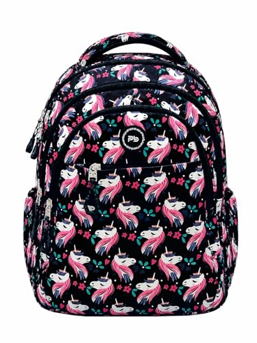 Image of PB Pearlbags Sigma 13L Printed Backpack, 3 Compartments, Bottle Holder, Organizer, Premium Fabric, Water Resistant Anti Theft, School Bag for Boys and Girls