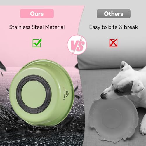 Stainless Steel Metal Dog Bowl Set of 2, Animire Nonslip Dog Water and Food Bowl, Easy to Clean, Each Holds 3.8 Cup