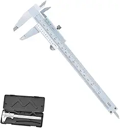 Paquímetro Profissional Analógico 150mm Aço Inox Alta Precisão para Mecânicos Engenheiros - Mede Interno Externo Profundidade E Passo