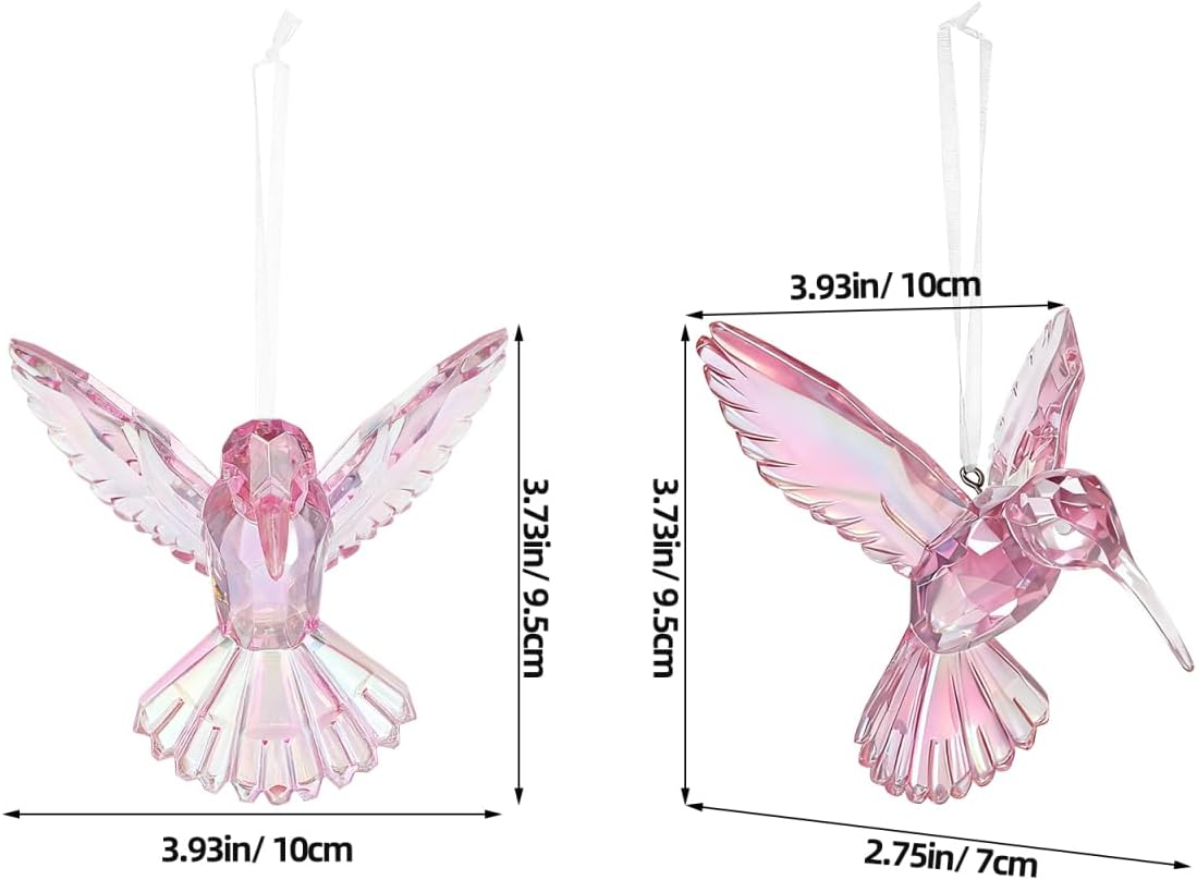 POPETPOP 6 Pcs Hummingbird Hanging Ornaments: Acrylic Hummingbird Suncatchers Decoration, Crystal Pendants Suncatchers Decor for Trees, Home, Christmas Party Favor - Image 6