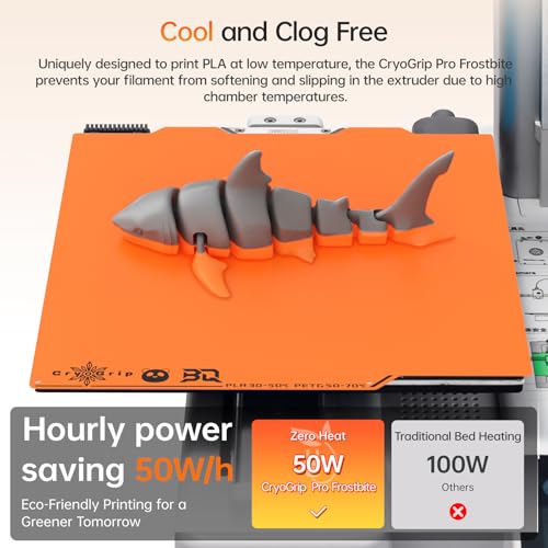 Image of BIQU Cryogrip Pro Frostbite Matte Orange Cold Build Plate for Bambu-Lab A1 Mini 3D Printer 184x184MM Double-Sided Upgrade Room Temperature Print Removable Surface Platform