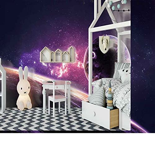 Papier peint auto-adhésif canevas 3D espace violet