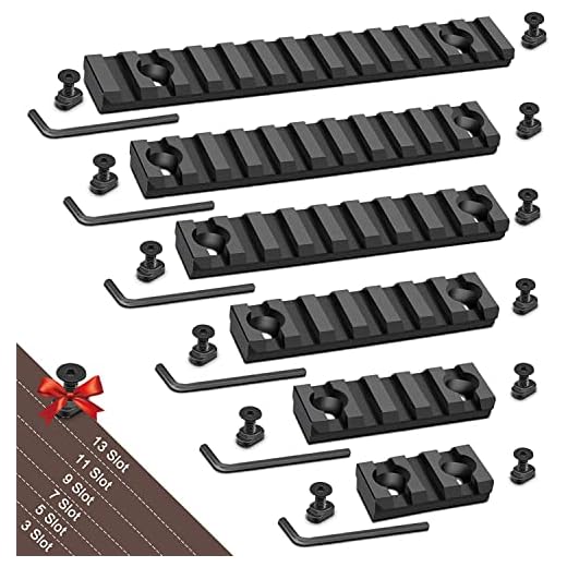 Bontok Picatinny Rail Set, 3-Slot 5-Slot 7-Slot 9-Slot 11-Slot 13-Slot Aluminum Picatinny Rails Section with 13 T-Nuts & 13 Screws & 6 Allen Wrench