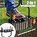 Luvenia Lawn Aerator Tool, 40 Inch Heavy Duty Manual Lawn Aerator, 16 Iron Spikes Metal & 4 Hollow Slots, Upgraded Exhaust Loosening 2-in-1,Garden Cleaning Hand Tool for Yard, Revives Lawn Health