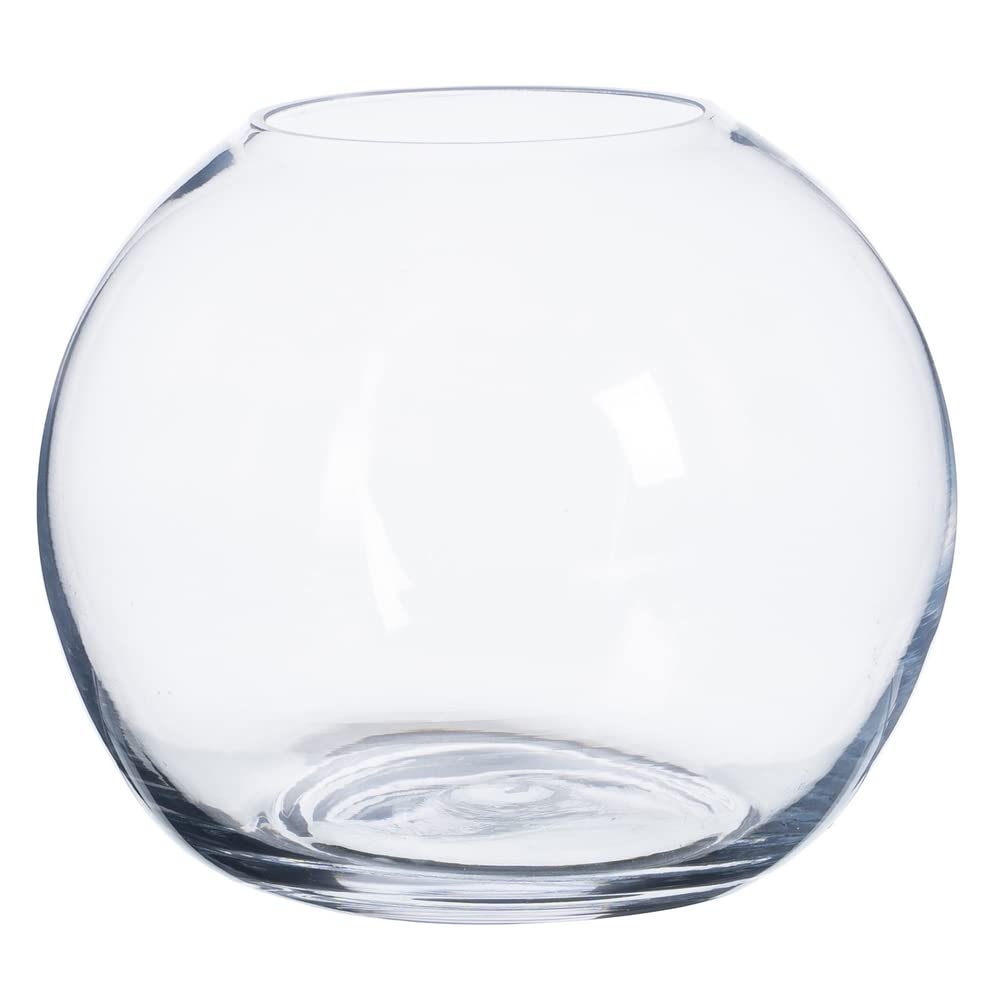 Jarrón pecera de Cristal Transparente de Ø 20x20 cm