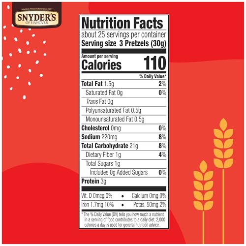 Image of Snyder's of Hanover, Old Fashioned Pretzel Rods, 27 Oz Canister (Pack of 2)