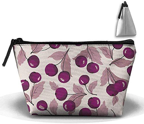Preisvergleich Produktbild Kirsche Trapez Aufbewahrungstasche Doppelseitiger Druck Handtasche Reißverschlusstasche Geldbörse Reiseset Aufbewahrungstasche Bad Lagerung