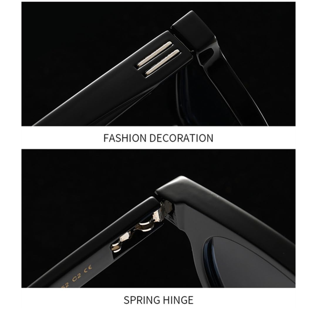Gafas de sol polarizadas de moda, estilo retro, con remaches, redondas, estilo punk, protección UV400