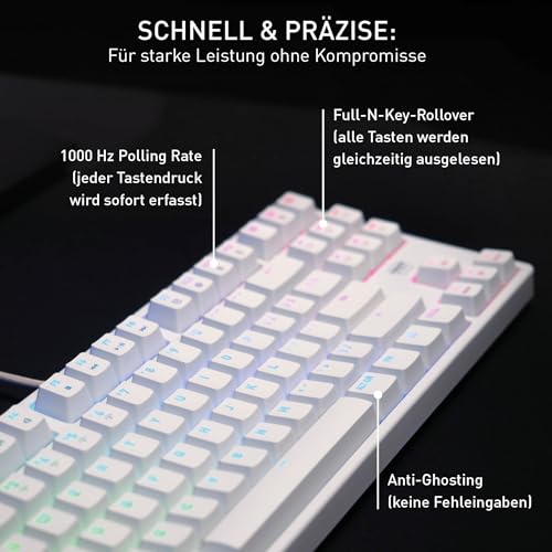 Xtrfy Cherry K4V2 TKL, Kabelgebundene Gaming-Tastatur ohne Nummernblock, Französisches Layout (AZERTY), RGB-Beleuchtung… – Ansicht 6