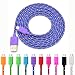 Micro USB Cable, Eversame 10-Pack 6Ft 2M Nylon Braided USB 2.0 A Male to Micro B Data Sync & Charger Cord for Samsung, HTC, Android, and More-Black White Pink Hot Pink Green Dark Green Orange Blue Red