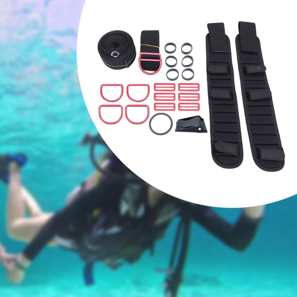 Anillos de Goma livianos, Deslizadores triples Anchos, cómodo Kit de Buceo, Materiales de Primera Calidad, Opciones prácticas, Kit de Placa Trasera