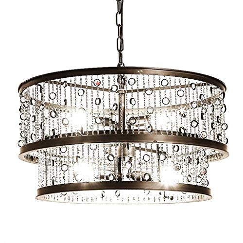 Lustre en cristal double pour éclairage chaleureux de chambre et couloir
