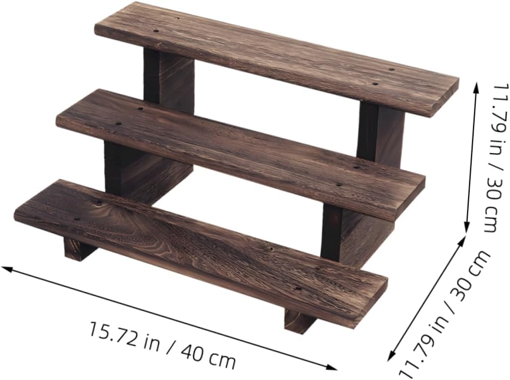 Wooden Display Stand Plant Display Holder Desktop Holder Stands Action Figure Rack Shelf for Collectibles