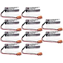 10-Pack ER17500V/3.6V 2700mAh Non-Rechargeable Lithium Batteries CNC Backup Battery with Brown Plug