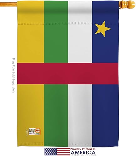 Miniatura 2 de Americana Home & Garden HP140049-P3AB Central African Rep. Flags of The World Nationality Impressions Decorative Vertical 28" x 40" USA - Applique