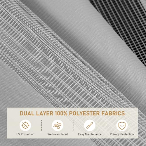 KELIXU Cordless Zebra Blinds with Valance, 22" W x 90" H (56 W x 228 H CM) Day and Night Window Indoor Shades Double Layered Fabric Blind, Light Filtering Window Roller Shade for Home Door, Gray by KELIXU - Image 4