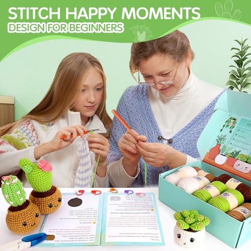 Sewkitta Crochet Kit for Beginners, Crochet Starter Kit w Step-by-Step Video Tutorials, Beginner Crochet Kit for Adults Kids Women Men Complete Kit Included (Plant 6Pack) - image 7