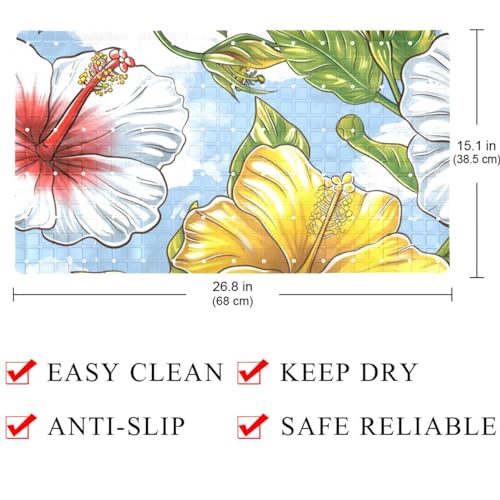 Alfombrilla de baño de hibisco para transformar tu ducha en un spa relajante 5