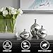 Madison Park Signature Ansen Ceramic Handmade Vase Set Home Décor - Metallic Accent Living Room Decoration Ideal for Shelf, Side Table, Mantle Ornaments, Multi Size, Silver 3 Piece